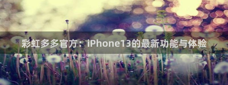 u8国际网站特惠活动上线.游戏新版更新.中国：彩虹多多官方：iPhone13的最新功能与体验